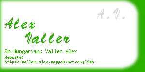 alex valler business card